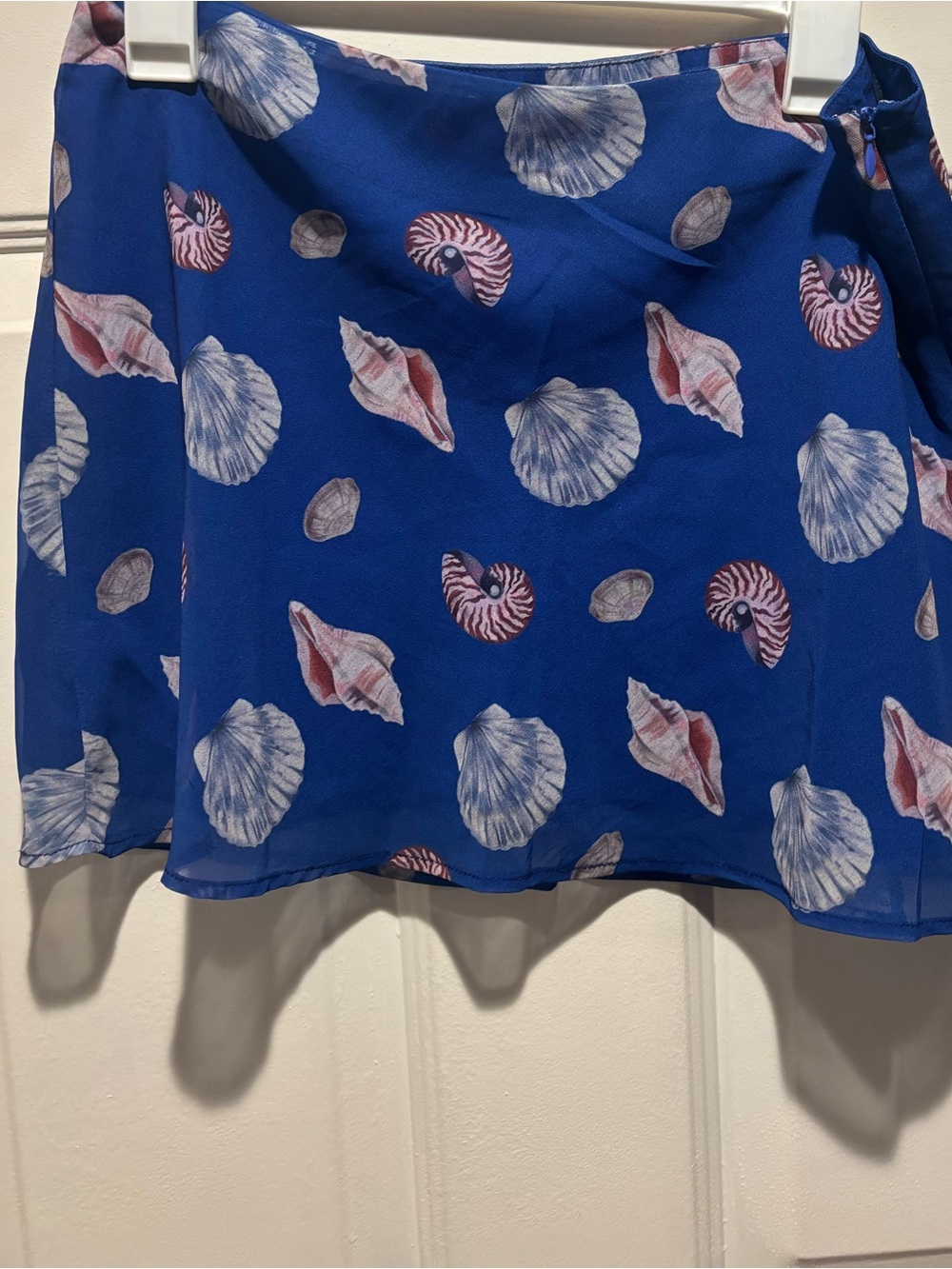 Blue Shell-Print Mini Skirt - Picture 3 of 5